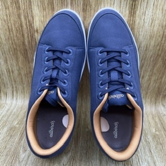 Allbirds Canvas Pacers Men\'s Size 12 Dark Blue Lace Up Sneakers Shoes Walking‎